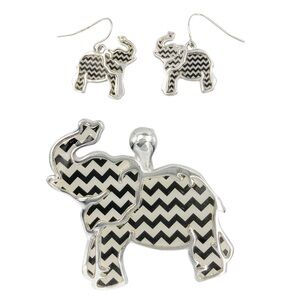 Elephant Pendant Earrings Set Alabama